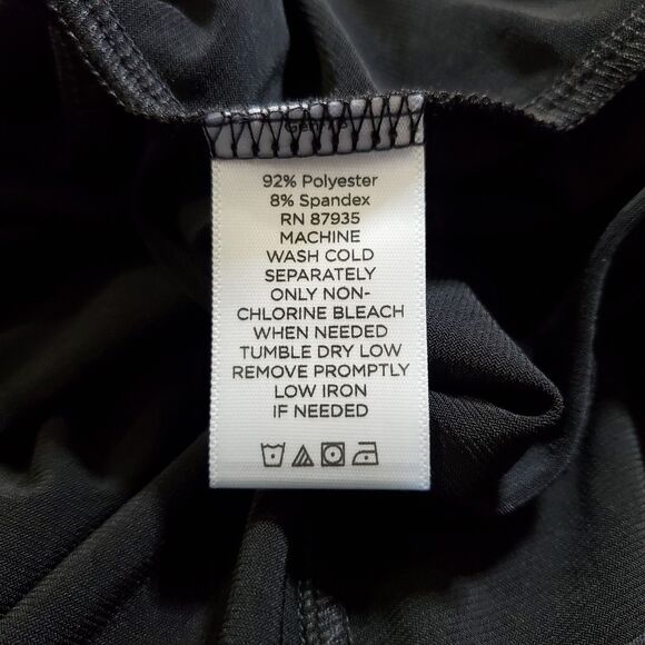 Susan Graver Liquid Knit Black Dress Size 1X Plus Banded Split Sleeve Womens - Picture 8 of 8